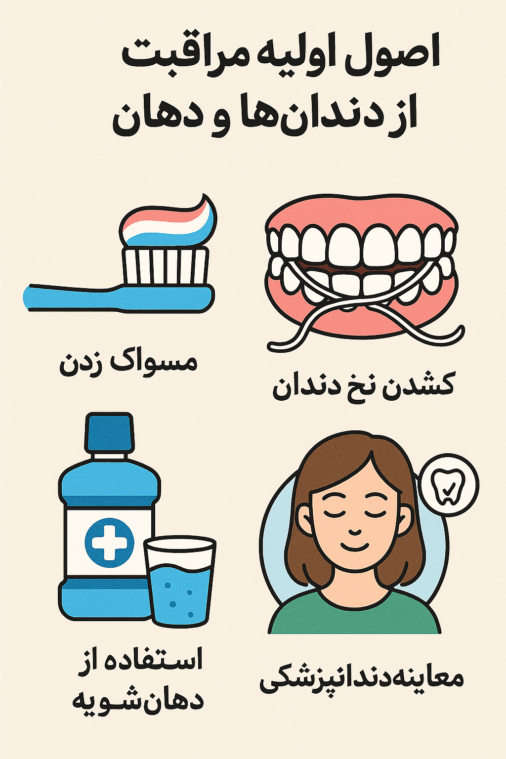 اصول اولیه مراقبت از دندان‌ ها و دهان