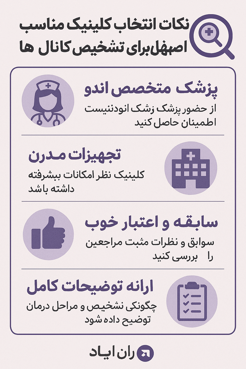 نکات انتخاب کلینیک مناسب در اصفهان برای تشخیص کانال‌ ها